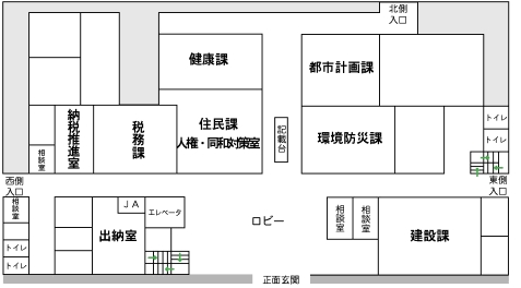 本庁舎フロアマップ1階