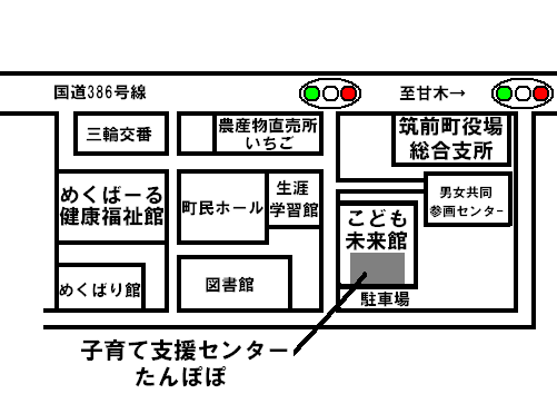 子育て支援センターたんぽぽ地図