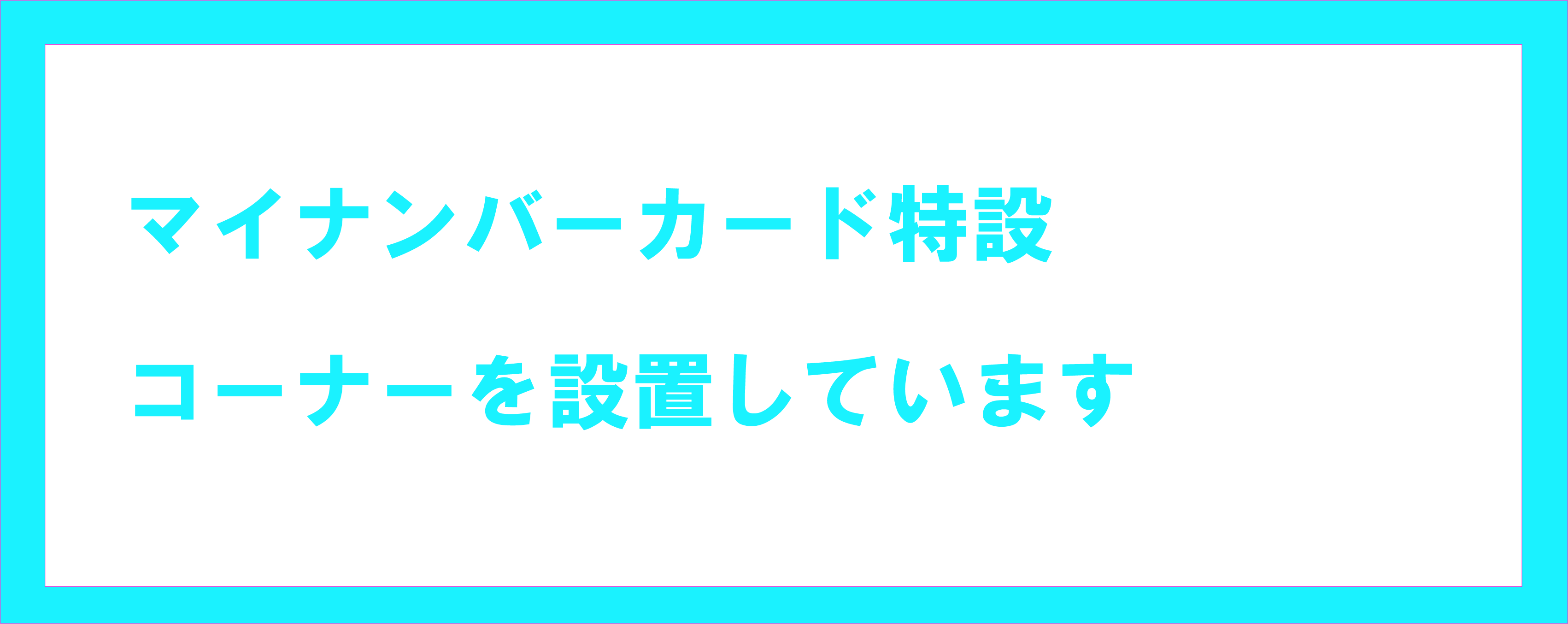 マイナンバーカード特設コーナー